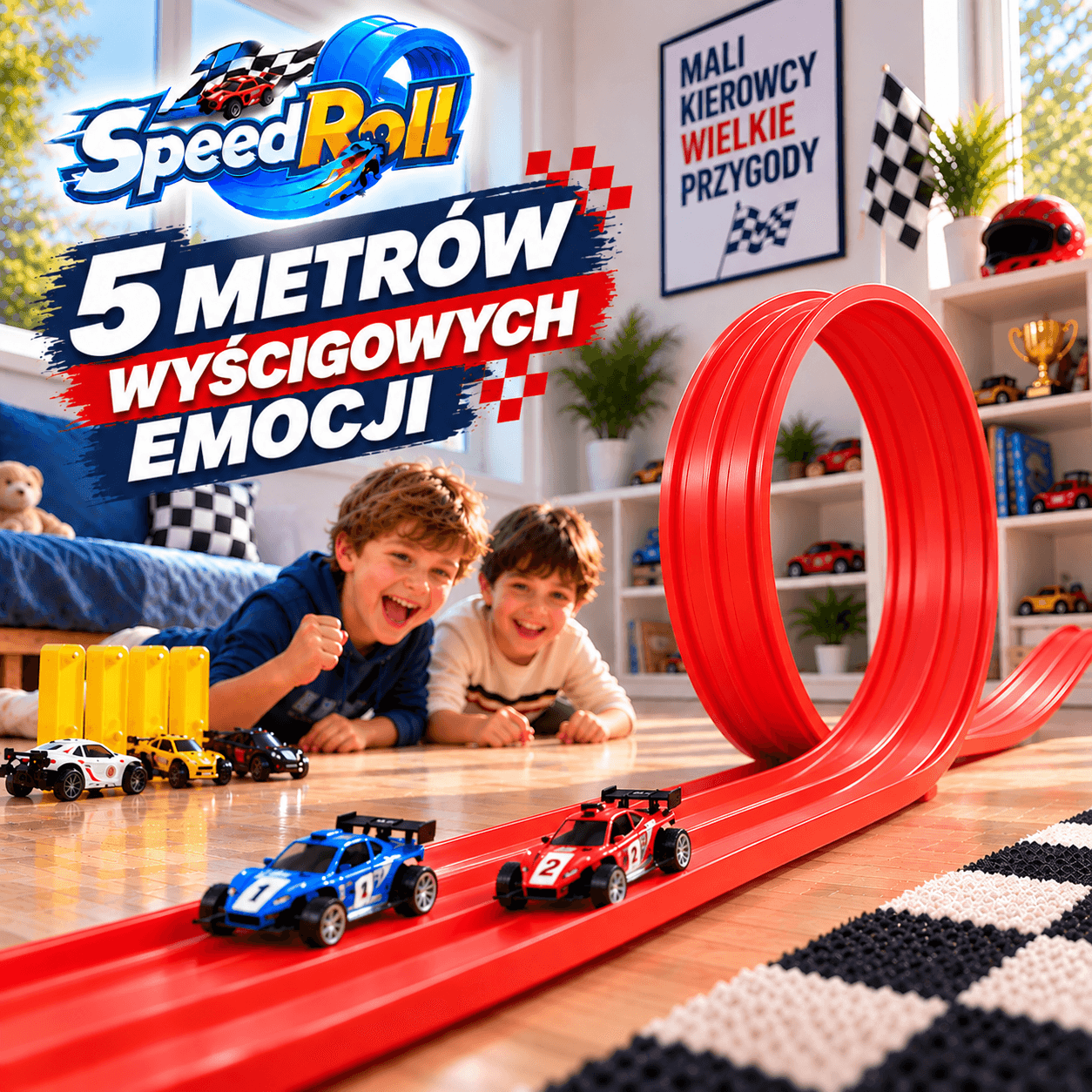 Speedroll - Elastyczny Tor Wyścigowy 500 cm z 4 Autkami